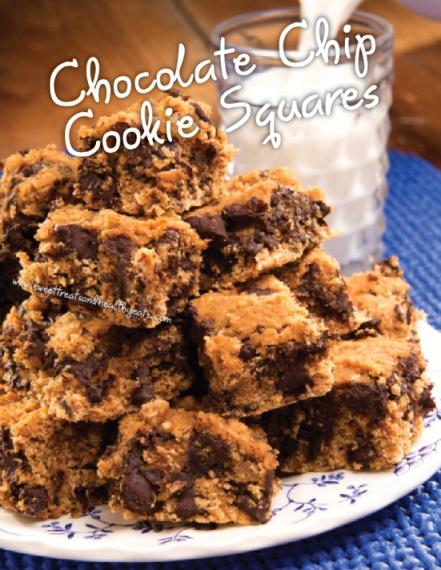 Chocolate Chip Cookie Squares by Sweet Treats and Healthy Eats